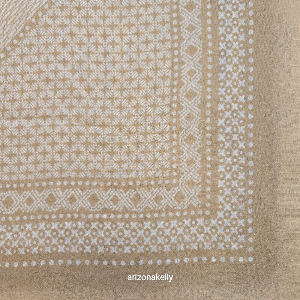 Huge Cashmere Square Woven Neutral Colors Tan Creme Lightweight - Picture 14 of 16